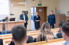 Od lewej: dr Adam Laska, dr hab. Beata Zatwarnicka-Madura, prof. PRz, prof. dr hab. Grzegorz Ostasz, fot. A. Surowiec.