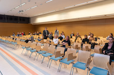  Słuchacze studiów podyplomowych „Zarządzanie BHP” podczas 31. inauguracji kierunku.